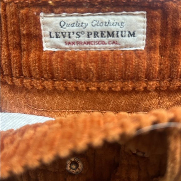 Levi’s Ribcage Wide Leg Orange Corduroy Pants Size 31 - Picture 12 of 14